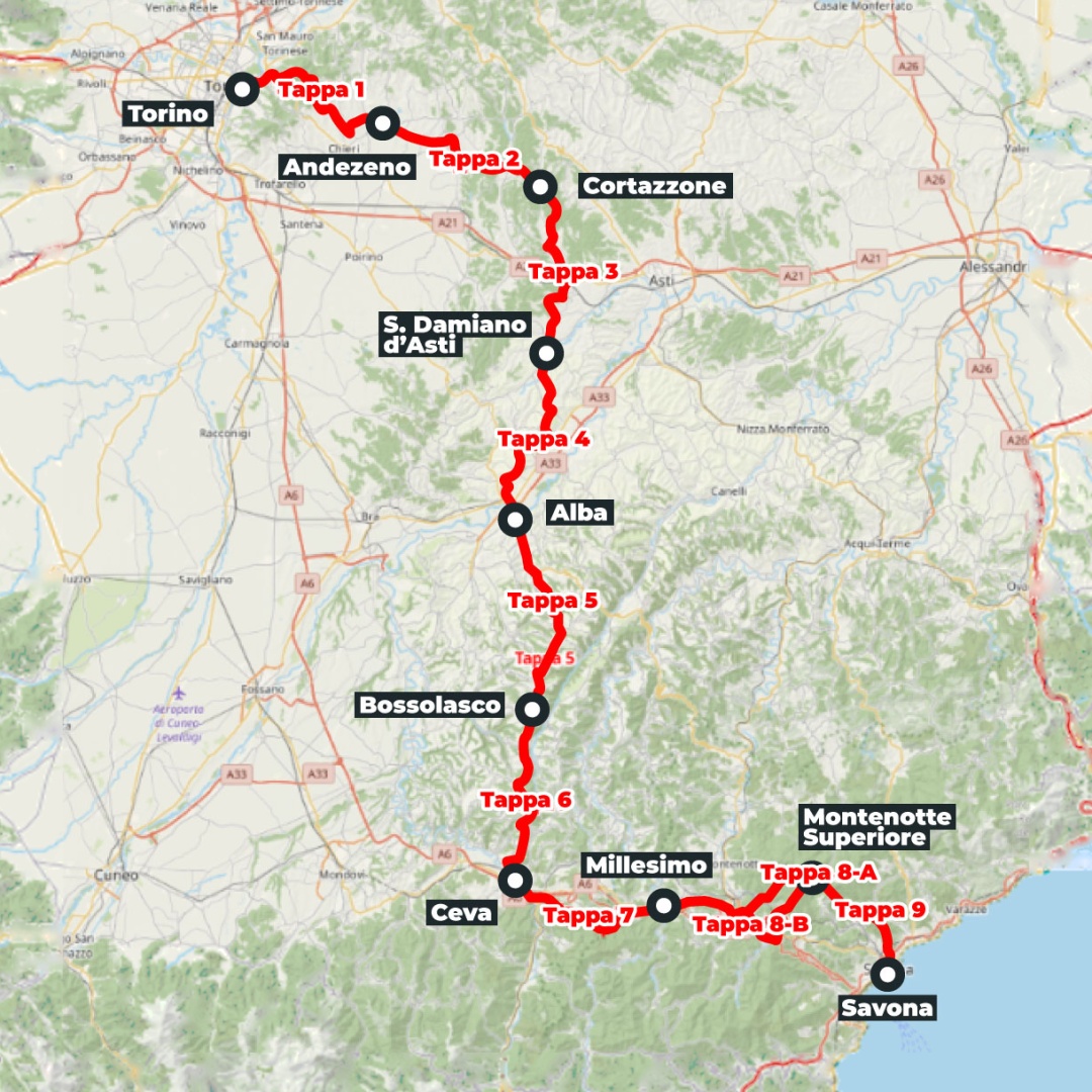 Mappa del percorso: AltraVia