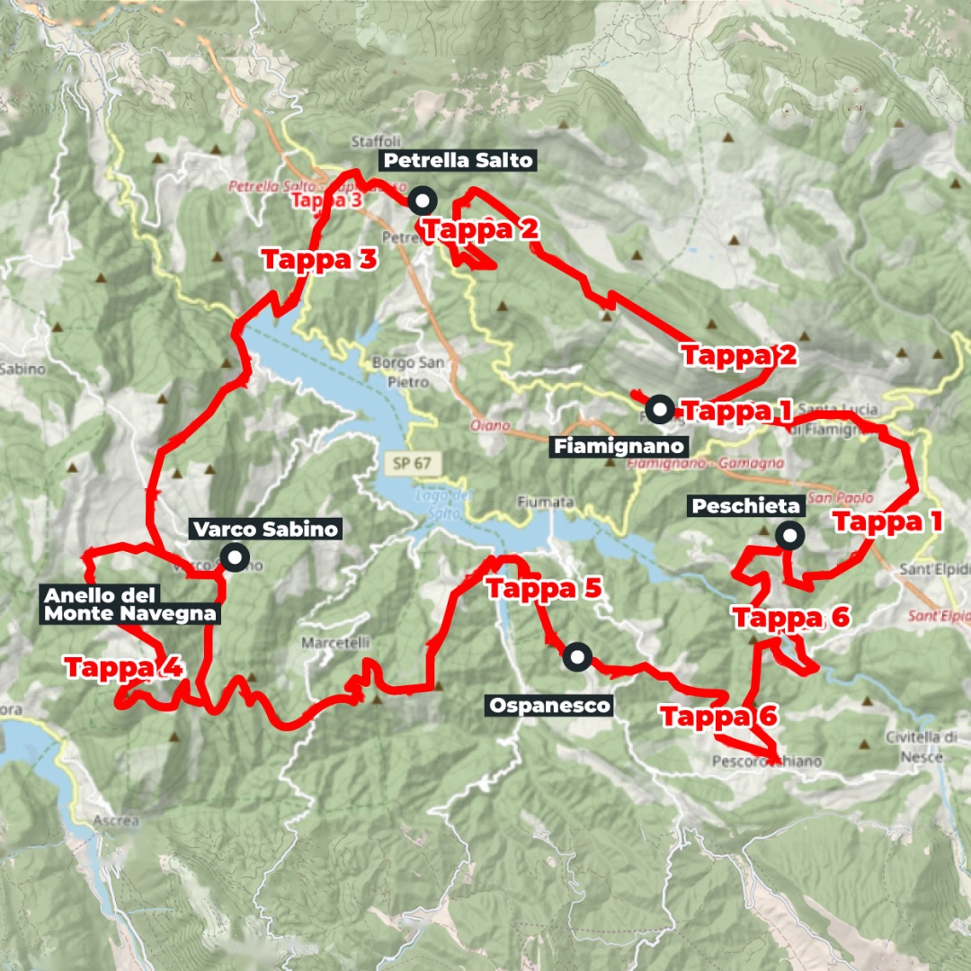 Mappa del percorso: Cammino del Salto