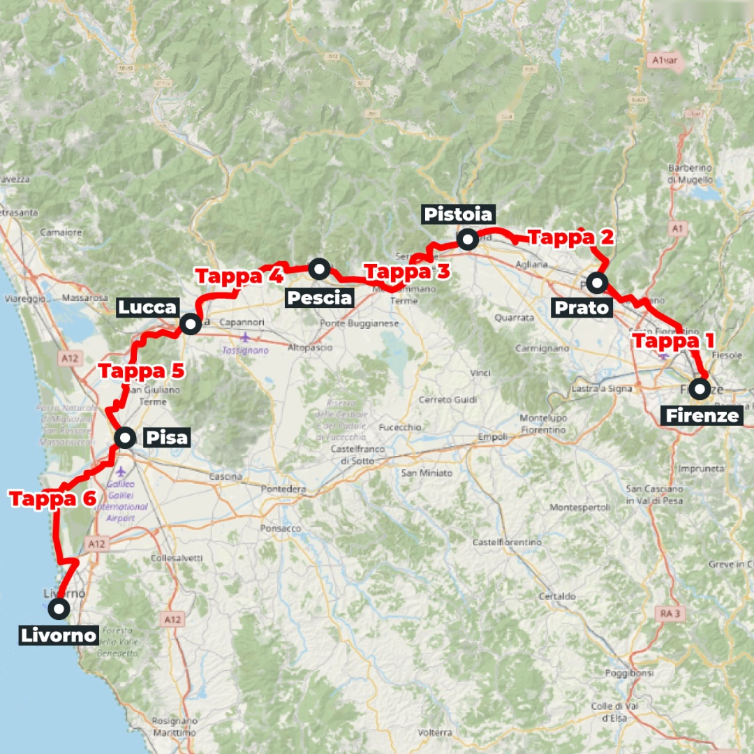 Mappa del percorso: Cammino di San Jacopo