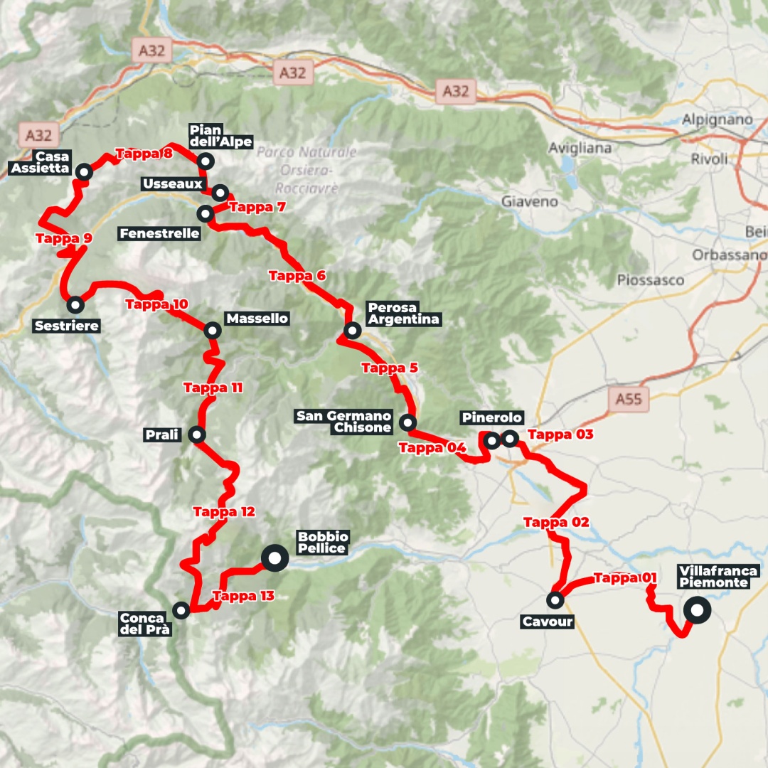 Mappa del percorso: Le Strade dei Forti