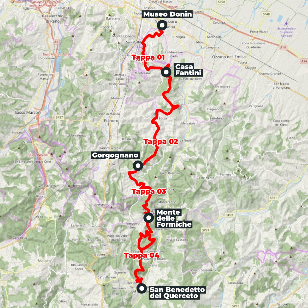 Mappa del percorso: Via del Fantini