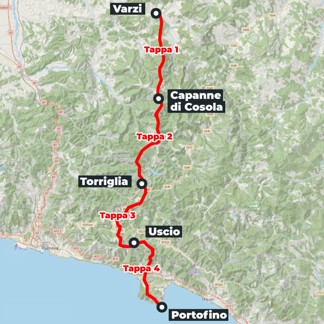 Mappa del percorso: Via del Sale
