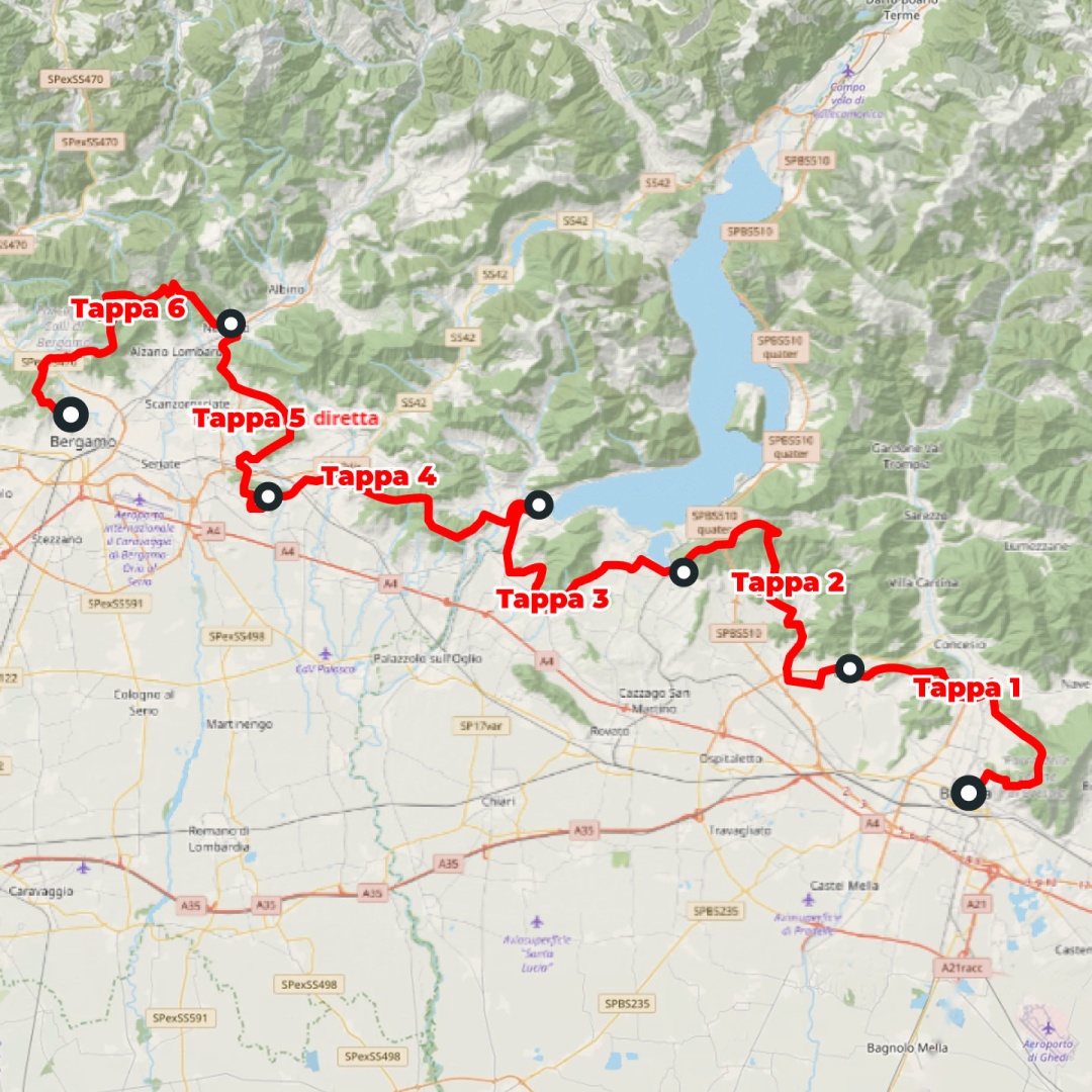 Mappa del percorso: Via delle Sorelle